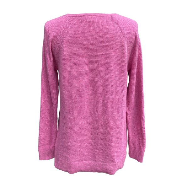 GAP Wool Waffle Knit Sweater Sz M Pink Barbie Preppy - Picture 6 of 11